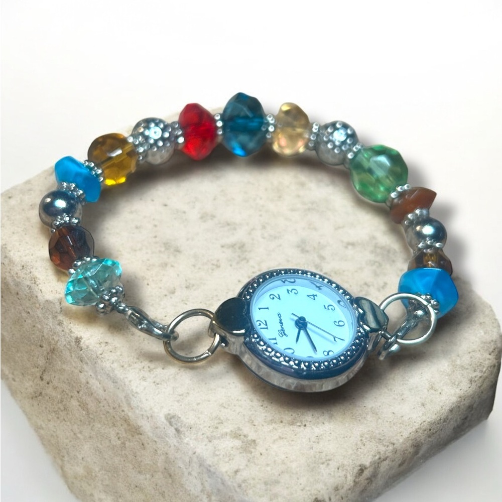 Vintage Geneva  Salvation Crystal Bracelet beaded watch